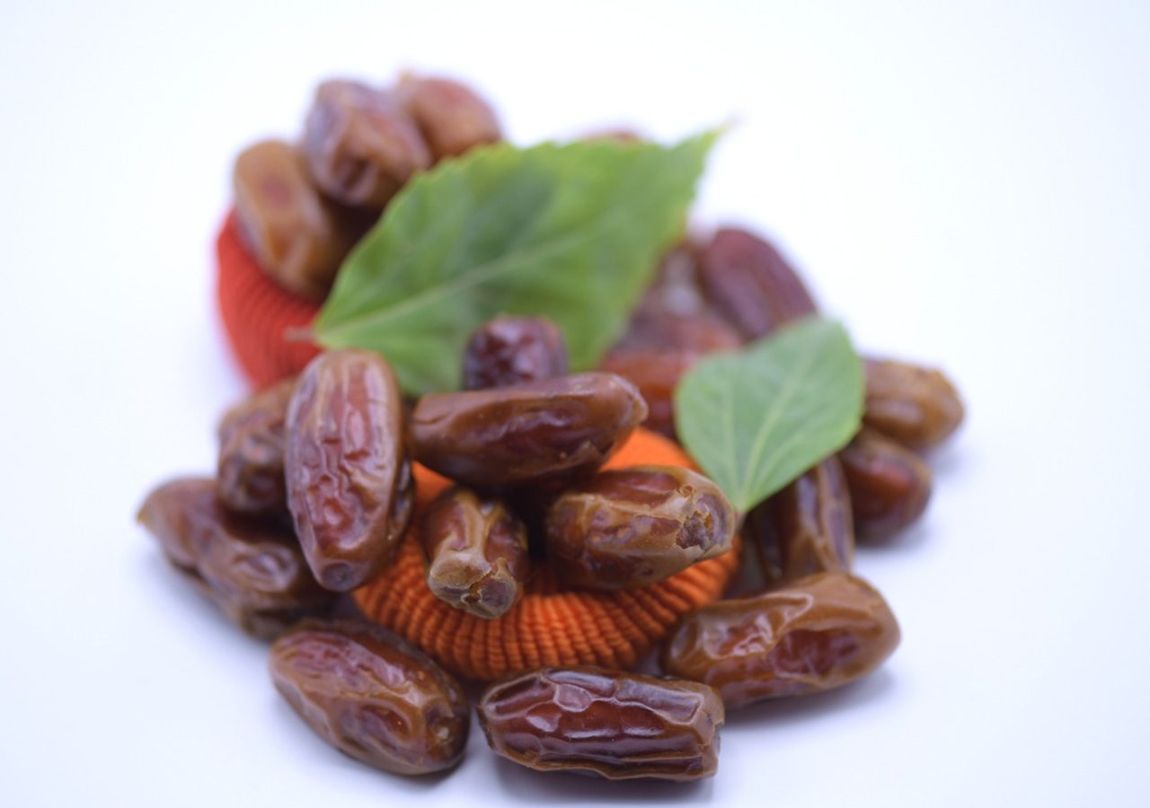 Freshly harvested dates in a basket